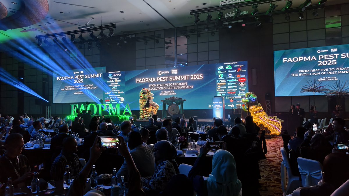 PCEB_MY's tweet image. The Federation of Asian and Oceanic Pest Managers Associations (FAOPMA) Pest Summit 2025, themed “From Reactive to Proactive: The Evolution of Pest Management,” is taking place from 14 – 16 July 2025 at St. Giles Wembley, Penang.
#PCEB #FAOPMA #MPMA #PestSummit
