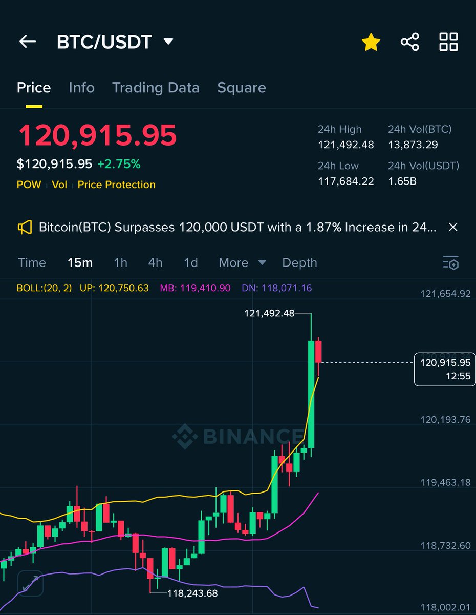 Pushpendra Singh (@pushpendrakum) on Twitter photo 🚨BREAKING: Bitcoin reaches its highest price ever at $121,492 🚀🚀 🚨BREAKING: Bitcoin reaches its highest price ever at $121,492 🚀🚀