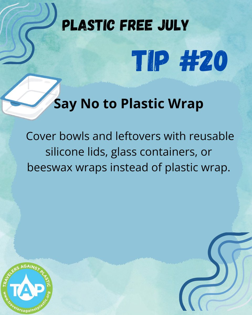 TAPcampaign's tweet image. Say No to Plastic Wrap. 

#plasticfreejuly