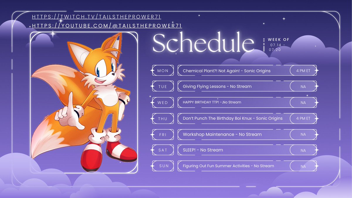 Have a glorious week you beautiful people! Let's have some fun and continue to support each other! This week's #Twitch and #YouTube streaming schedule is up! Let's GOOO!