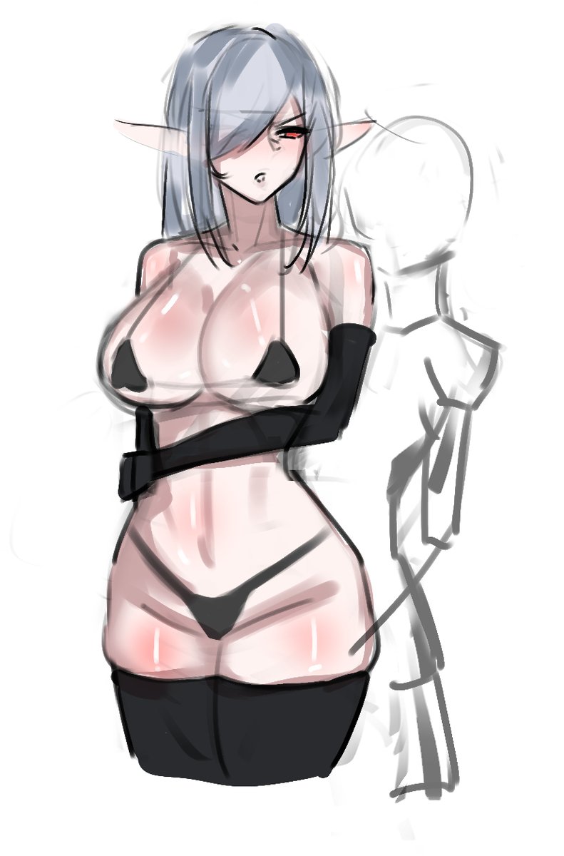 このシンプルな塗りを練習したくてグレイディーアの服を剥いだ 