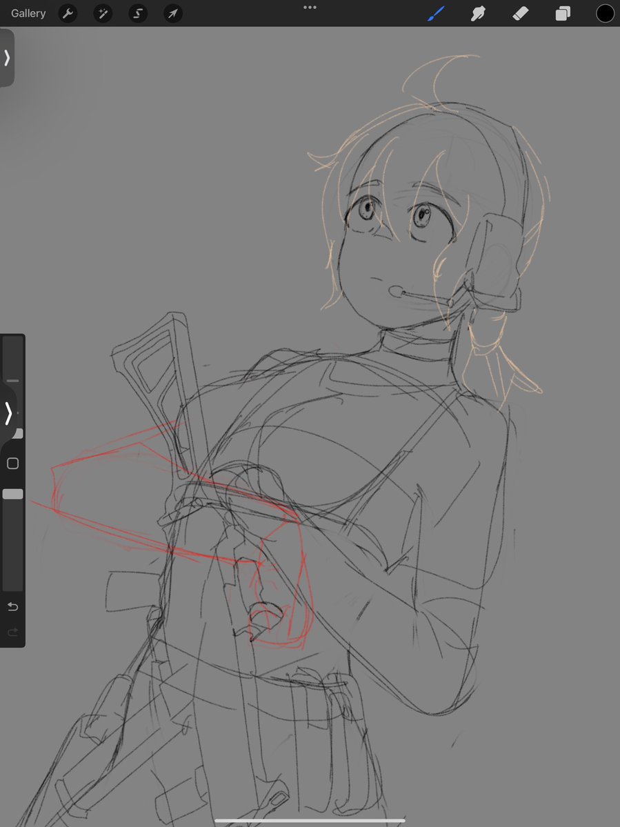 DrawsGus's tweet image. Doodle juice low, but here’s a wip for artfight
