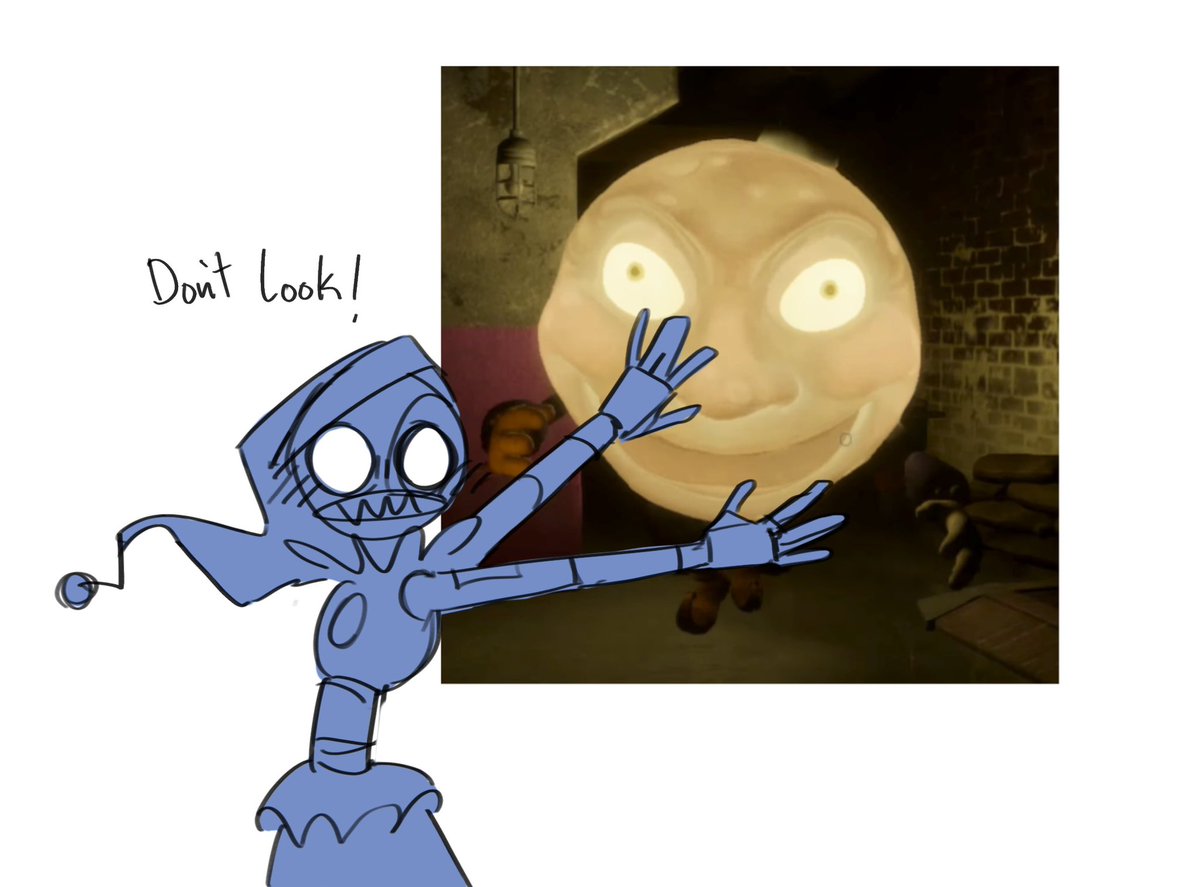 OhnotheSun23's tweet photo. I can’t believe baby moon is in this game 

#sotm #secretofthemimicspoilers #sotmmoon #fnafdaycareattendant https://t.co/klC15aIhD3