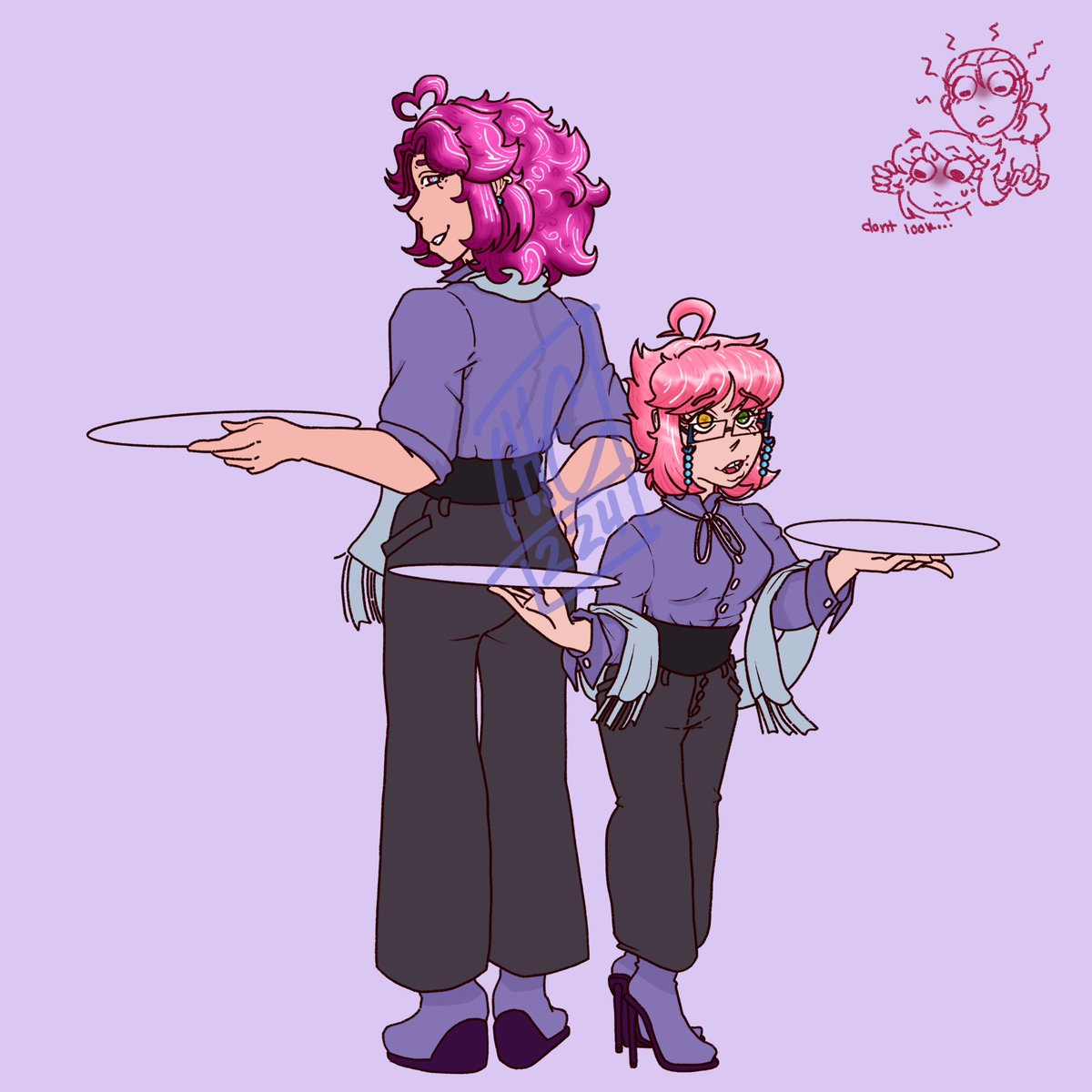 horror_cross's tweet image. Posted this on uh,, the blue butterfly - but here’s an old project I never got to finish! With my twst oc and my friend’s! (😭😰)
#twst #twstoc #digitalart