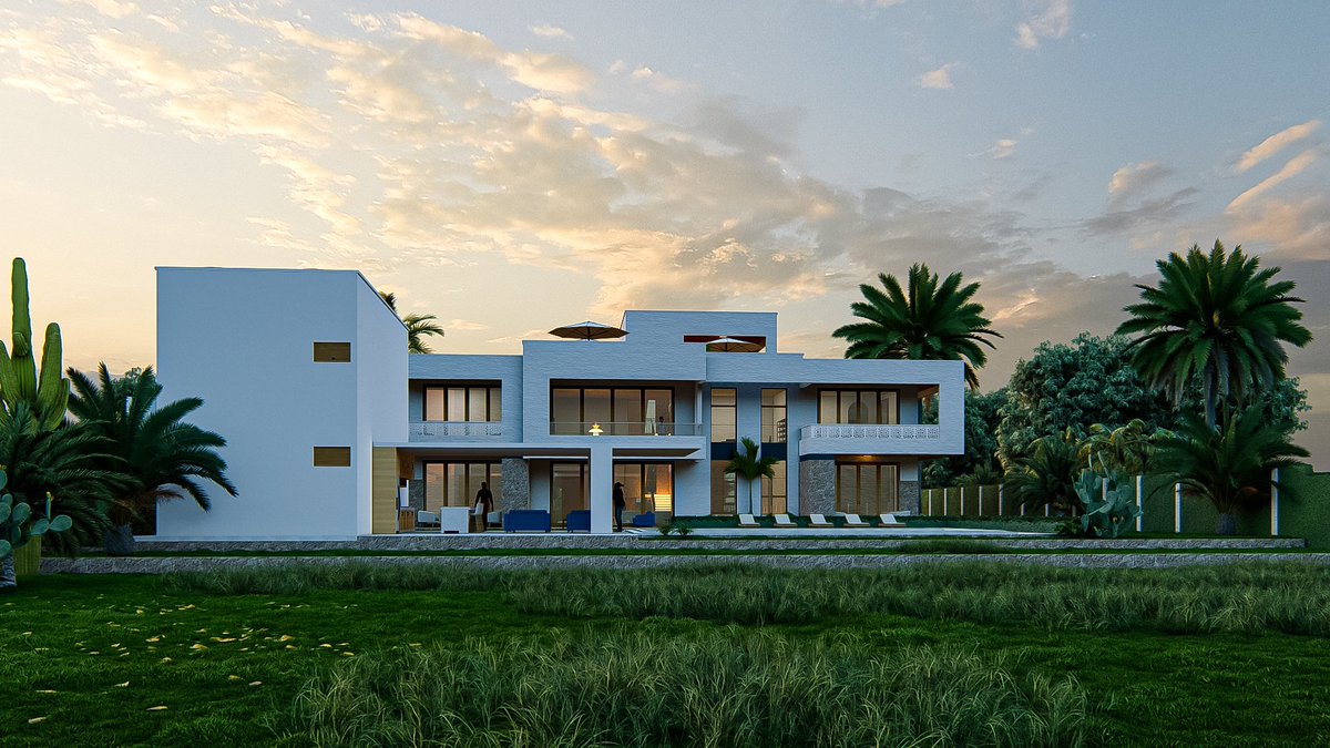 HouseDesignsKe's tweet image. Good morning from the top of this villa by the sea.