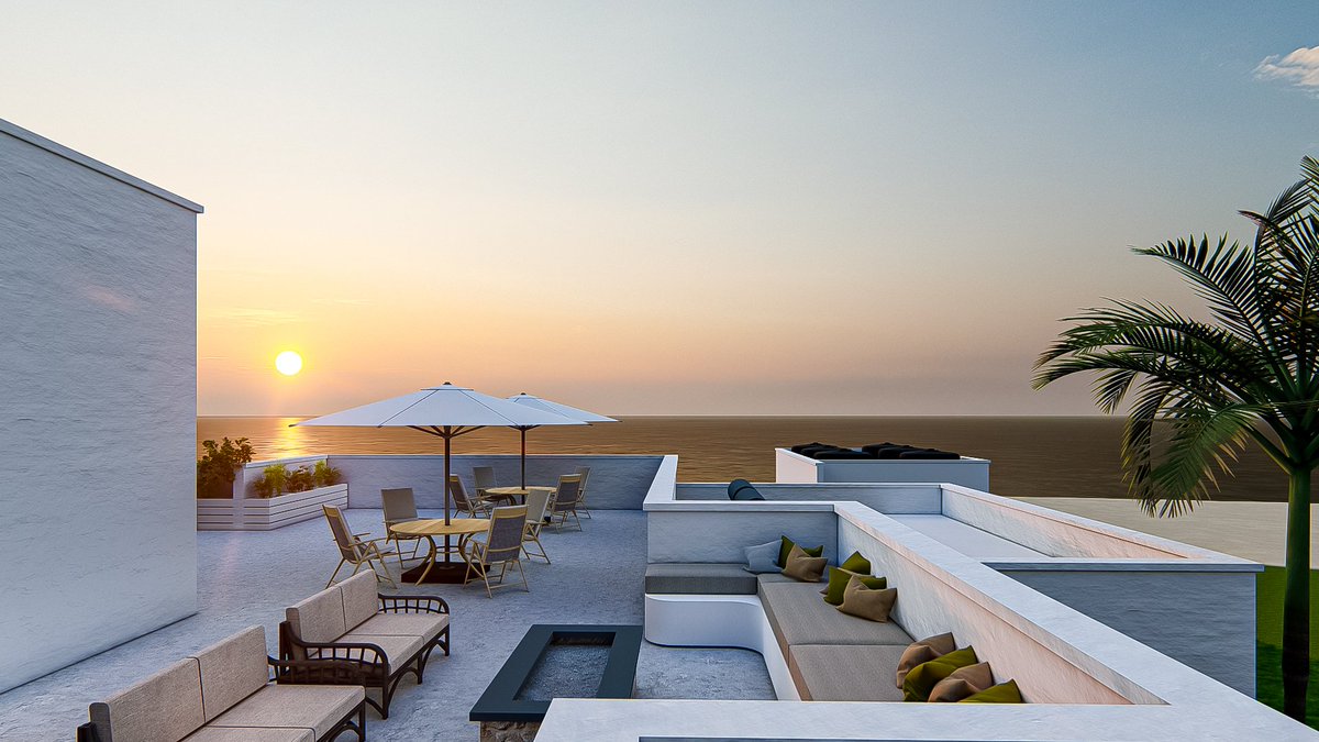 HouseDesignsKe's tweet image. Good morning from the top of this villa by the sea.