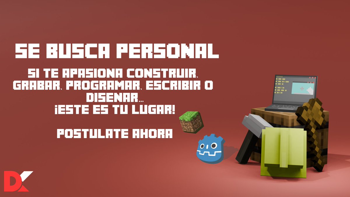 ¡Únete al equipo de DelK Games! 🔥

Buscamos personas apasionadas por construir, programar, diseñar, escribir o producir contenido para Videojuegos y proyectos en Minecraft.

Forma parte de nuestro desarrollo. 🚀

📝 Postúlate aquí: forms.gle/zcR2rC7fSTAPew…
