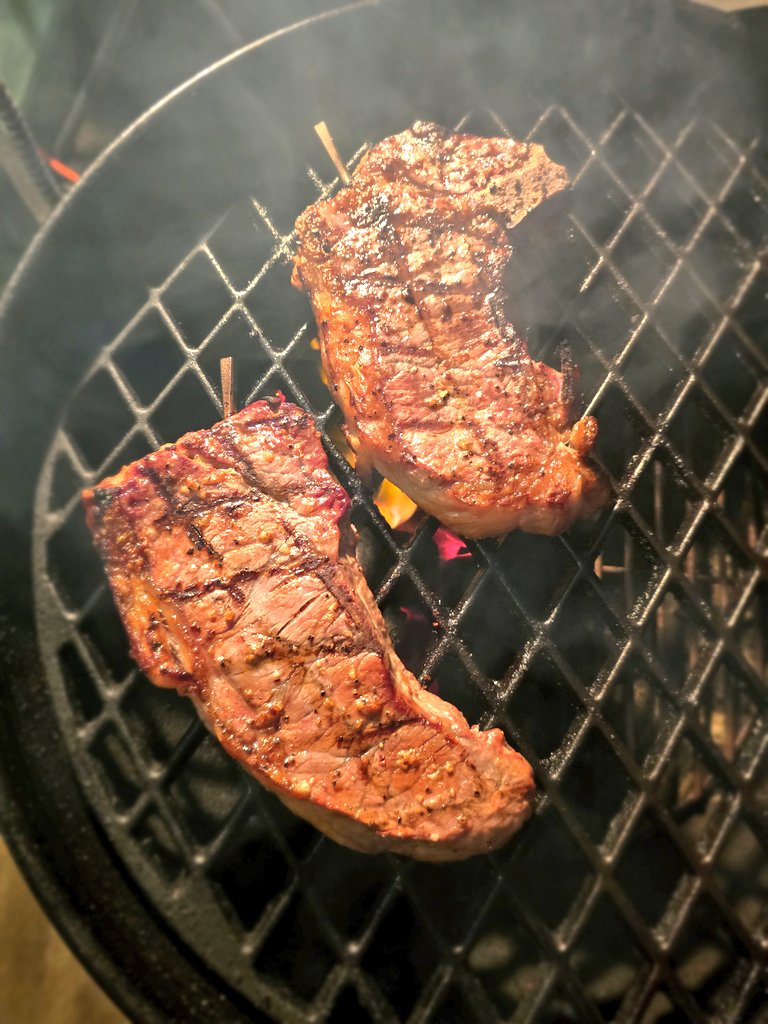 NY Strip Steaks hit with <a href="/FireHatchRubs/">Fire Hatch Rubs ™</a> Cattle Crust 💯🔥🎯