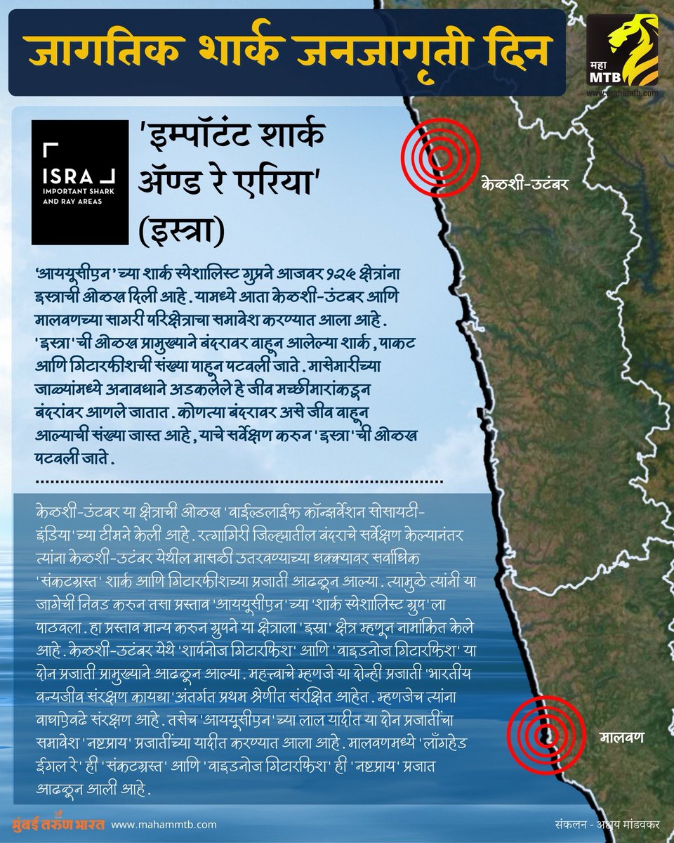 akshay_journo's tweet image. World Shark Awareness Day
14 July, 2025
Important shark species & Areas of Maharashtra.
@ranjeetnature @TamhiniGhat @SloganMurugan @IUCNShark @AnantPande28 @AndreaDPhillott @nupurkale_
