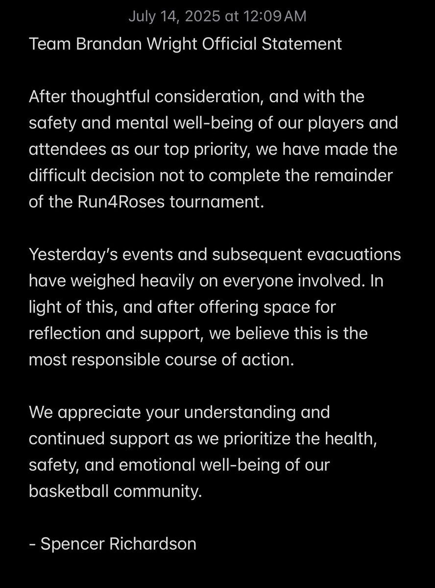 We’re glad there have been no reported life threatening physical injuries, but the trauma is there. It’s too early for our TBW community to return back to the KEC at this moment. We hope everyone will understand.