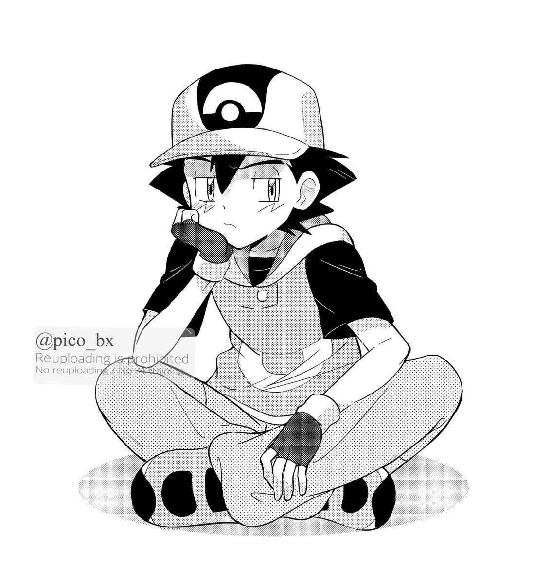 pico_bx's tweet image. ジト目サトシはいいよなという謎落書き