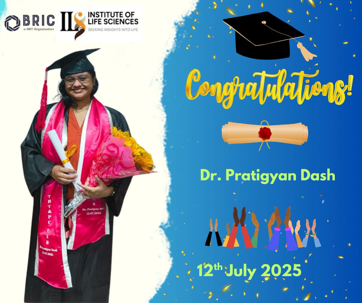 bric_ils's tweet image. Congratulations, Ms. Pratigyan Dash, on successfully defending her Ph.D. Thesis, titled "Cell membrane-coated nanoparticles as vectors for delivery of aminated biphosphonate and nucleic acid: An approach for Osteosarcoma management", guided by Dr. Mamoni Dash.
All the best with…
