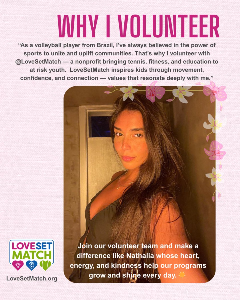 LoveSetMatch_'s tweet image. 🌟 Why I Volunteer — Meet Nathalia!
“As a volleyball player from Brazil, I’ve always believed in the power of sports to unite and uplift communities.” 🏐💬
Nathalia is one of our incredible volunteers at LoveSetMatch who brings her heart