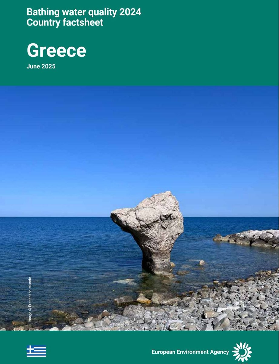 🏊‍97% of bathing waters in #Greece 🇬🇷 are of excellent quality, according to the annual assessment by the European Environment Agency
Greece is one of 5 #EU member states where 95% or more of bathing waters meet the EU’s “excellent" quality standards ⤵
eea.europa.eu/en/topics/in-d…