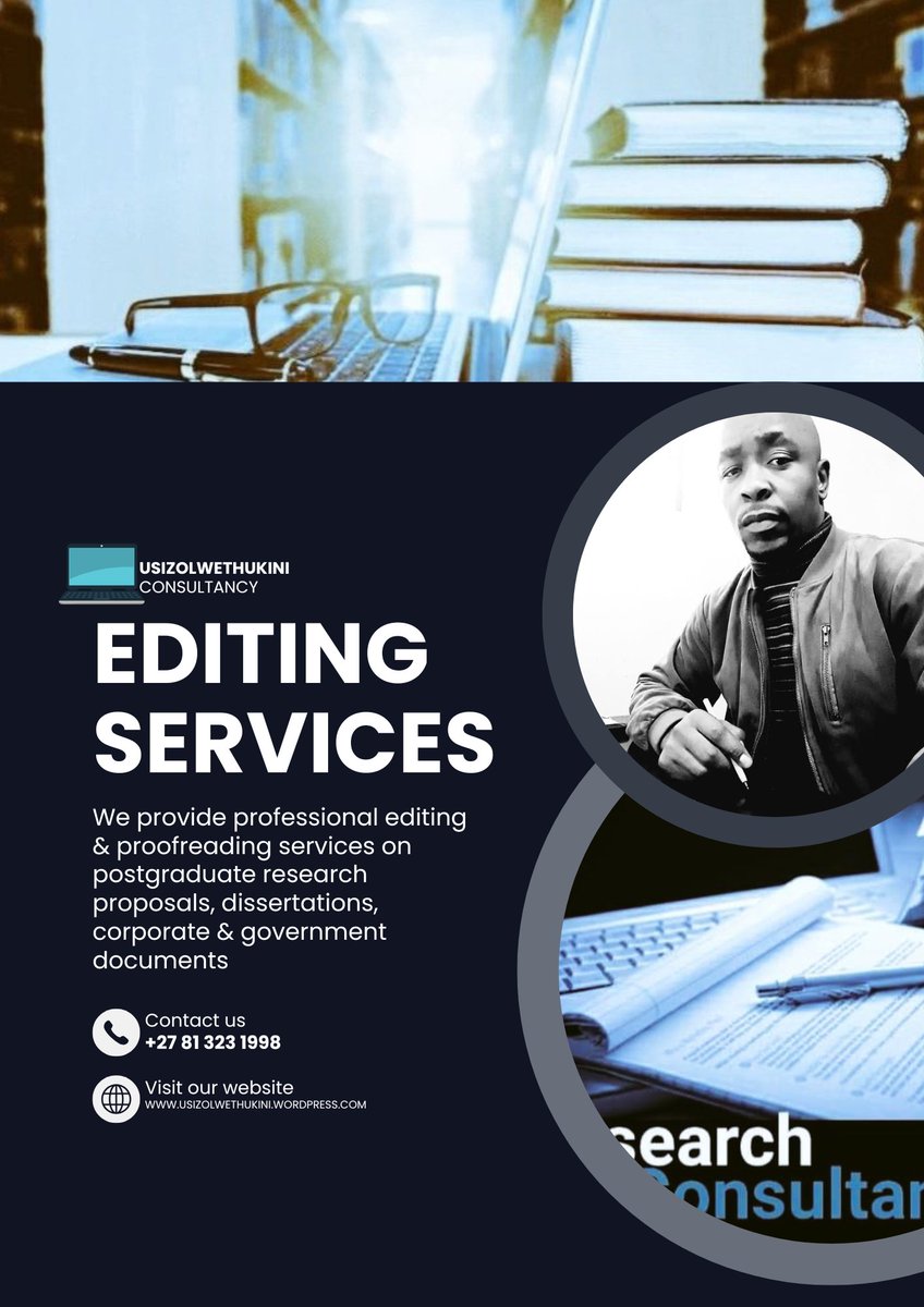 Dumisani Mokoena (@dukes_mokoena) on Twitter photo #Ad
Grab <a href="/UsizoLwethuKini/">Usizolwethukini Research Consultants</a> July 10% Discount on language Editing services‼️
The aim is to:
➡️Strike the right tone
➡️Convince your readers of your arguments with 100% happiness guaranteed 😊
Contact Us Now
#OurHelpToYou 🌐 President Cabinet #Ad
Grab <a href="/UsizoLwethuKini/">Usizolwethukini Research Consultants</a> July 10% Discount on language Editing services‼️
The aim is to:
➡️Strike the right tone
➡️Convince your readers of your arguments with 100% happiness guaranteed 😊
Contact Us Now
#OurHelpToYou 🌐 President Cabinet