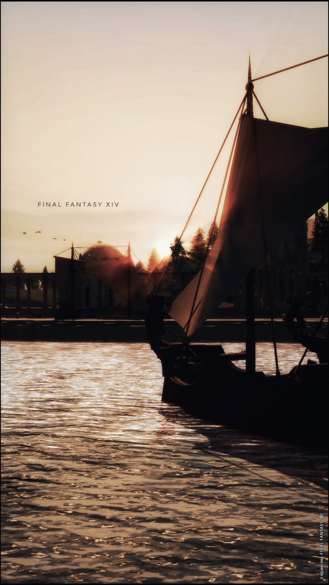 NtatuA's tweet image. FF14。オールド・シャーレアン、知神の港。夕方。縦撮り。 #FF14 #FF14風景 #ffxivsnaps