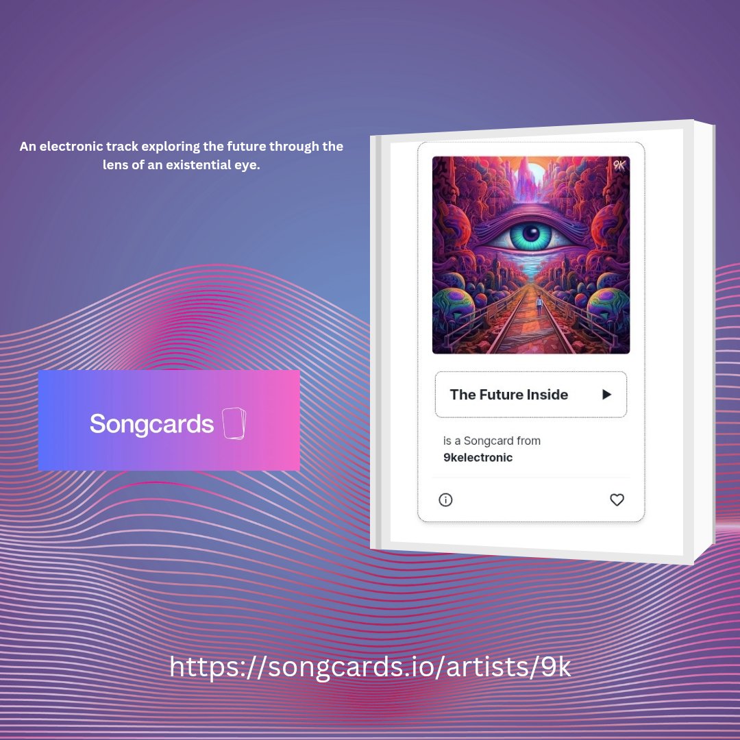 Indie Music Lift ( Music Promoter) (@neomusic7) on Twitter photo IndieMusicLift's Card of the Day pick, The Future Inside by 9kelectronic
Listen via link in the bio of <a href="/unlockyoursound/">Christopher Carvalho</a>
songcards.io/artists/9k
For Music distribution services visit StreamOnDistro <a href="/streamondistro/">Streamondistro (music distributor)</a>
#songcards #proofoffan IndieMusicLift's Card of the Day pick, The Future Inside by 9kelectronic
Listen via link in the bio of <a href="/unlockyoursound/">Christopher Carvalho</a>
songcards.io/artists/9k
For Music distribution services visit StreamOnDistro <a href="/streamondistro/">Streamondistro (music distributor)</a>
#songcards #proofoffan