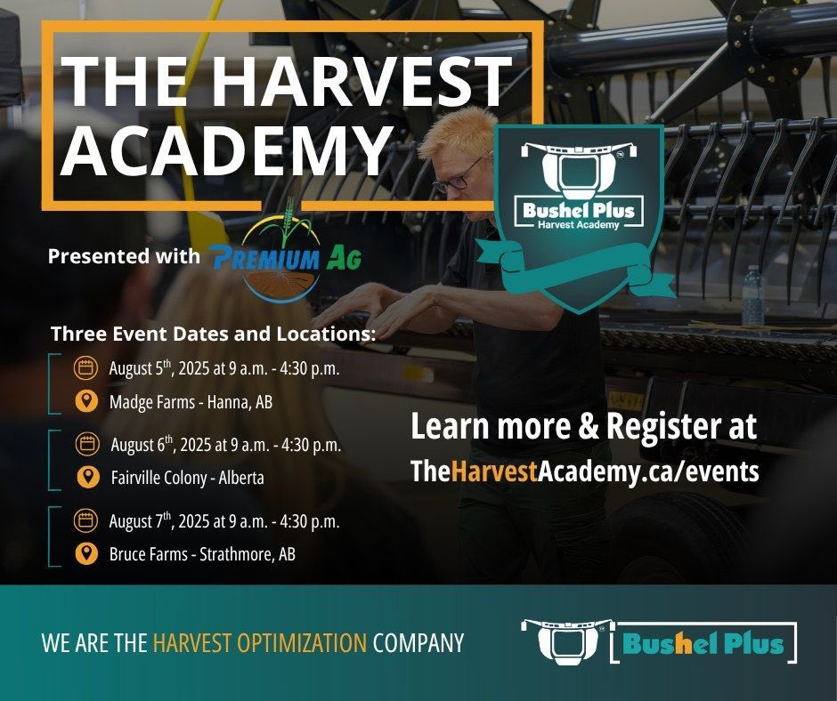 Premium Ag (@premiumag) on Twitter photo Just in time to dial your combines in before harvest! Limited tickets for these special events, so click the link 👇🏻 <a href="/BushelPlus/">Bushel Plus 🌾</a>
theharvestacademy.ca/events Just in time to dial your combines in before harvest! Limited tickets for these special events, so click the link 👇🏻 <a href="/BushelPlus/">Bushel Plus 🌾</a>
theharvestacademy.ca/events