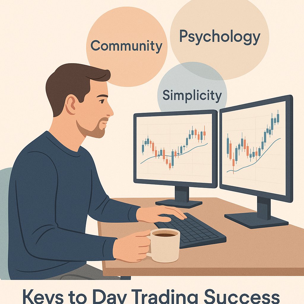 DAY TRADING FOR A LIVING?
“Isn’t that just gambling?”

After 2 years of full-time day trading, here’s the truth:
🎯 With strategy, discipline, and risk control — it’s not gambling.

My top 3 lessons:
1️⃣ Join a learning community: BearBullTraders.com
2️⃣ Mindset = 90% of
