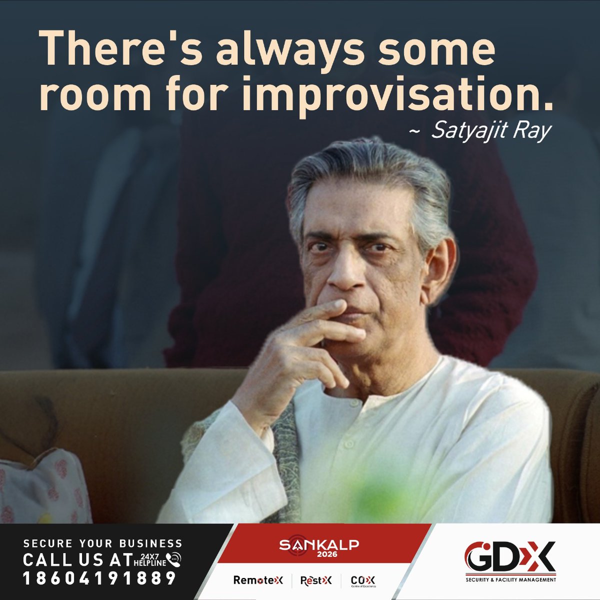 Growth isn’t about perfection; it’s about adaptability, creativity, and the courage to improve every day. 💡 #MondayMotivation #GrowthMindset"

Call us anytime at our 24x7 helpline: 18604191889 by #SecuritySolutions #FacilityServices #Sankalp2026 #GDXGroup #RemoteX #PestX