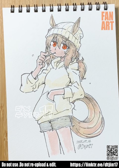 「顔料インクだけど水彩主線には向かないか アルコールマーカーは普通に乗せられる」|ダメテツジン17のイラスト