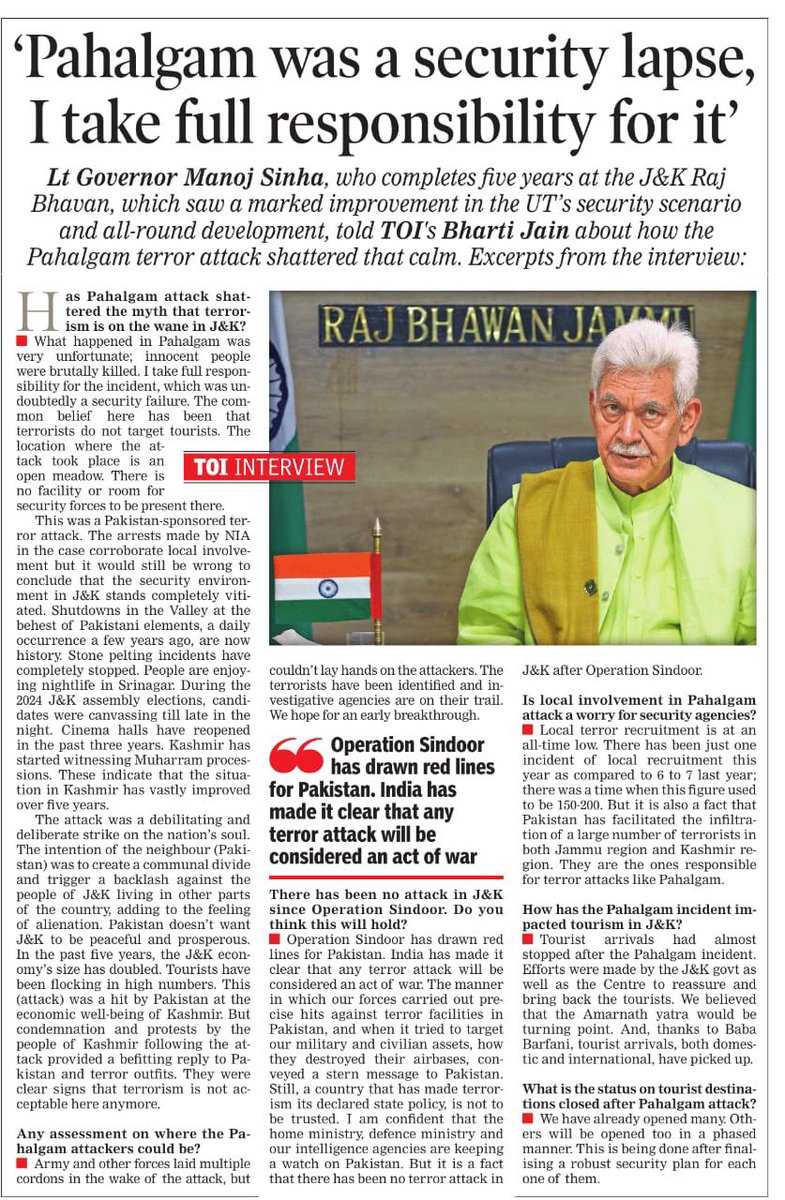 Dr. Shama Mohamed (@drshamamohd) on Twitter photo Since <a href="/manojsinha_/">Manoj Sinha</a> has taken full responsibility for the security lapse during the Pahalgam attack - When is he resigning ? In a democracy , the next step after taking the responsibility is Resignation ! Since <a href="/manojsinha_/">Manoj Sinha</a> has taken full responsibility for the security lapse during the Pahalgam attack - When is he resigning ? In a democracy , the next step after taking the responsibility is Resignation !