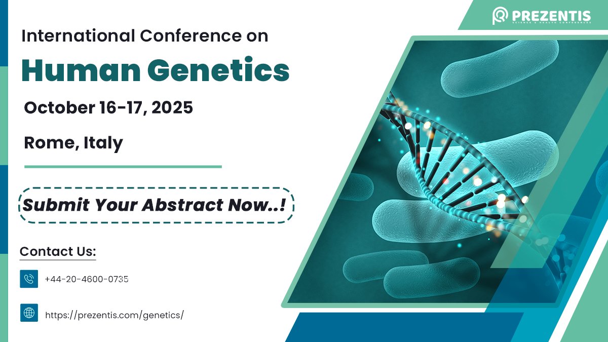 AI transformed technology. Genetics will transform healthcare. Share your research — submit your abstract today:
prezentis.com/genetics/
#Genomics #DigitalHealth #HealthInnovation #Epigenetics #SystemsBiology #Genetherapy #Genetics #Geneticdiseases #Medicine