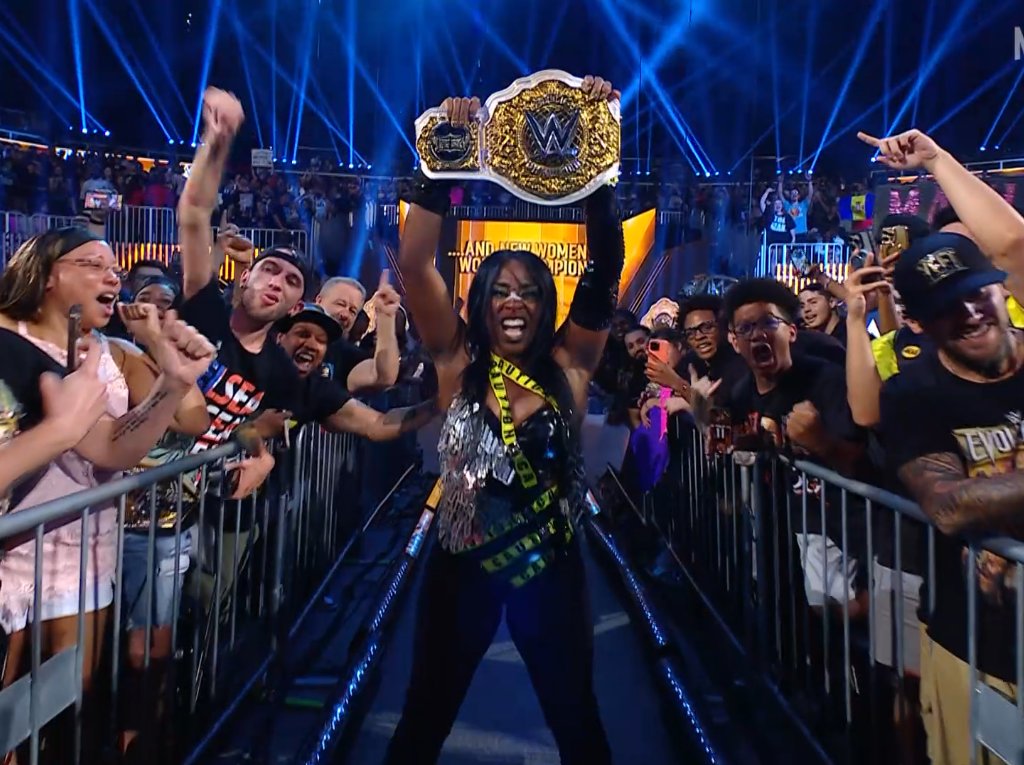 jackstarzk's tweet photo. OMG NAOMI IS CHAMPION
CONGRATS TRIN!!
@TheTrinity_Fatu
#Champion #womensworldchampionship #WomensWrestling #Evolution #evolution2025 #Naomi #Naomiwwe #TrinityFatu #Caution #Mitb https://t.co/nUR13sxADG