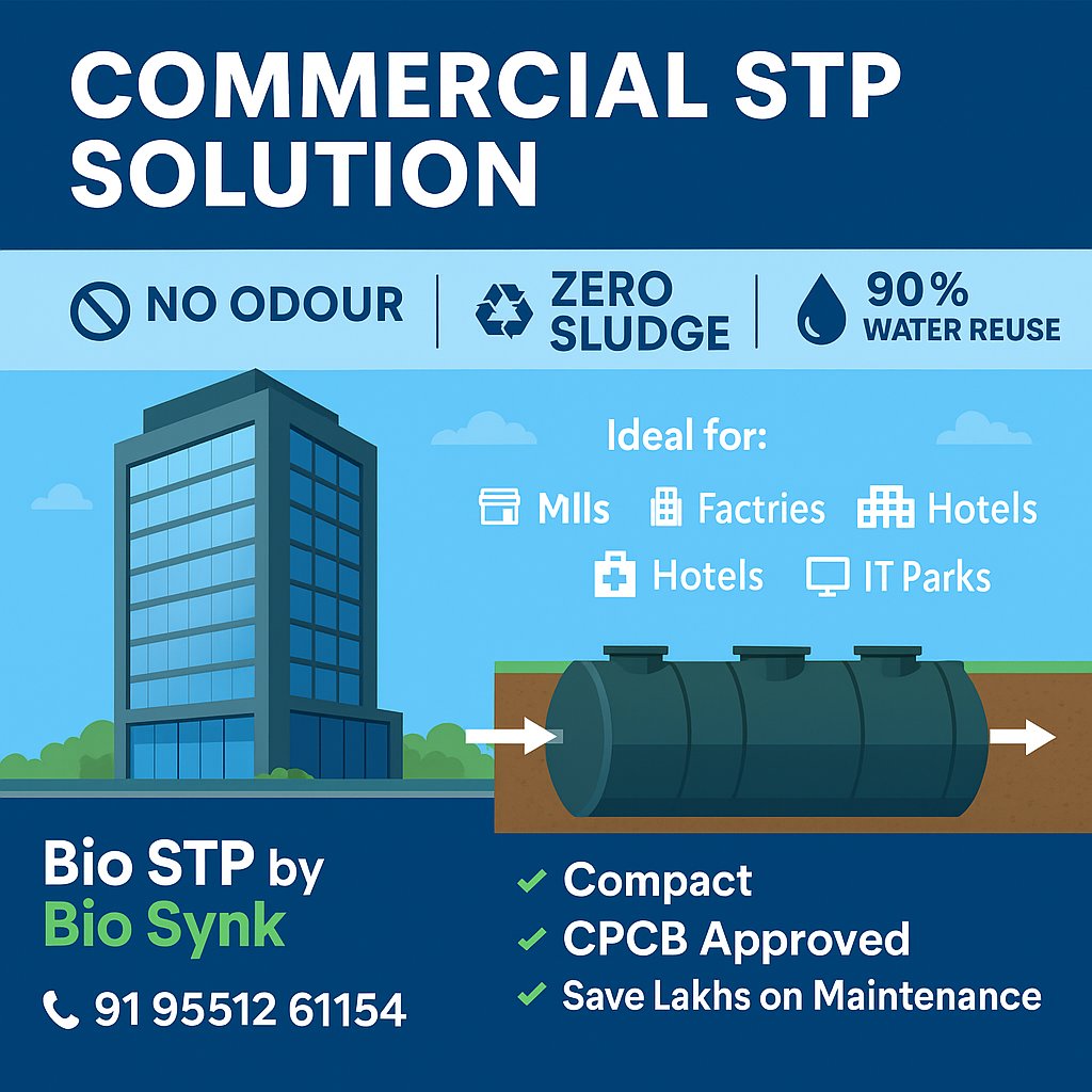 bio_synk's tweet image. 💼 Running a Business? Don’t Let Wastewater Drain Your Profits!
Introducing Commercial Bio STP by Bio Synk — the smart,
📞 Call: +91 95512 61154
🌐 Visit: biostp.co.in/commercial-sew…
#CommercialSTP #BioSTP #SewageTreatment #EcoFriendlyBusiness #BioSynk #WastewaterSolutions