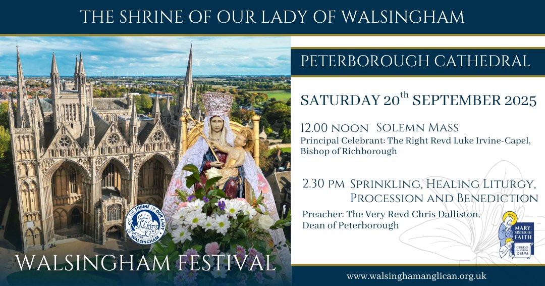 Join us at Peterborough Cathedral on Saturday 20th September 2025 for the Walsingham Festival!
bit.ly/olwpeterborough