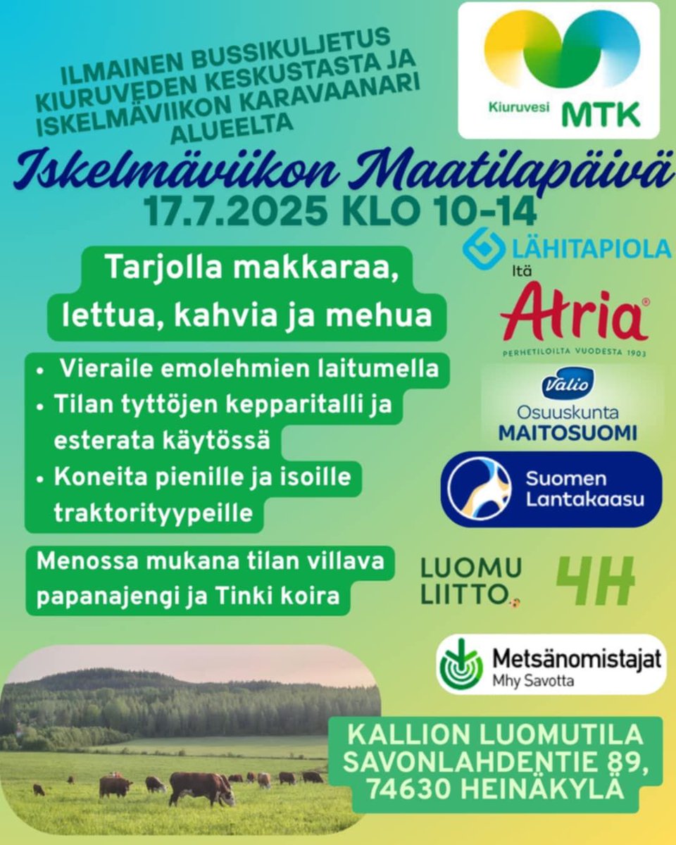 Kiuruveden Iskelmäviikolla myös maatilapäivä. #Kiuruvesi #Iskelmäviikko