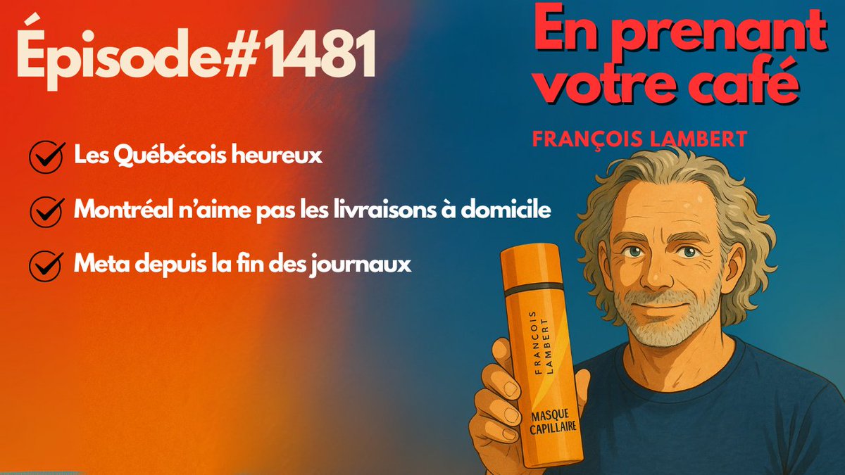 frank_sbr's tweet image. 🎙️🟣 Épisode #1481 : Les Qc heureux, Légiférer les livraisons ?, Meta depuis la fin des journaux
🎧📡 L’épisode du jour est ici : youtu.be/VCkuNBgkV1I
📰🗞️ Actualités
🏗️💵 Prime d'assurance pour les constructeurs
🌾🌍 Le blé d'automne et le croissant fertile…