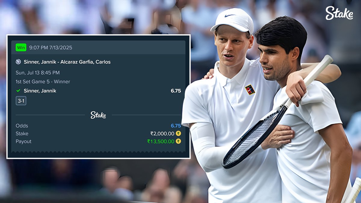 StakeIND's tweet image. 🚨🏆 Jannik Sinner triumphs at Wimbledon! 🌿🇮🇹
From dropping the first set to roaring back with a dominant 4-6, 6-4, 6-4, 6-4 win over defending champion Carlos Alcaraz, Sinner makes history as the first Italian man to lift the Wimbledon singles trophy 🎾👑