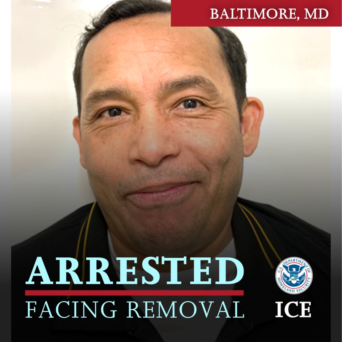 EROBaltimore's tweet image. ICE @EROBaltimore arrested 44-year-old Honduran national Sergio Martinez-Orellana July 12. Martinez has been convicted of sexual abuse of a minor. He has been issued a notice of intent to reinstate a prior order of removal and will remain in ICE custody.