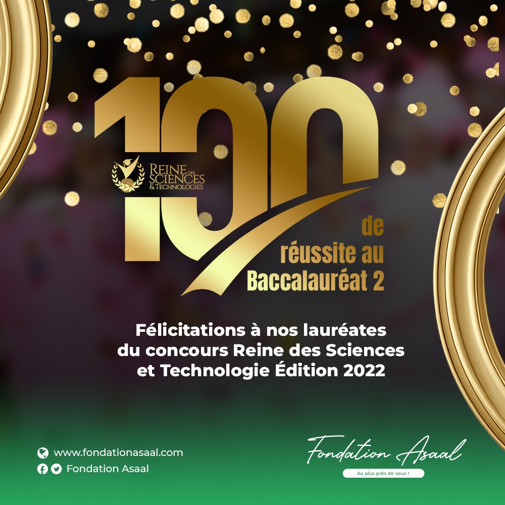 1/
Félicitations à toutes les lauréates de la #1ère #édition du concours #Reine des #Sciences et #Technologie pour leur brillante réussite au Baccalauréat avec un taux de réussite de 100% ! 
La <a href="/AsaalFondation/">Fondation Asaal</a> se réjouit du suivi constant de ses apprenantes, qui a porté ses