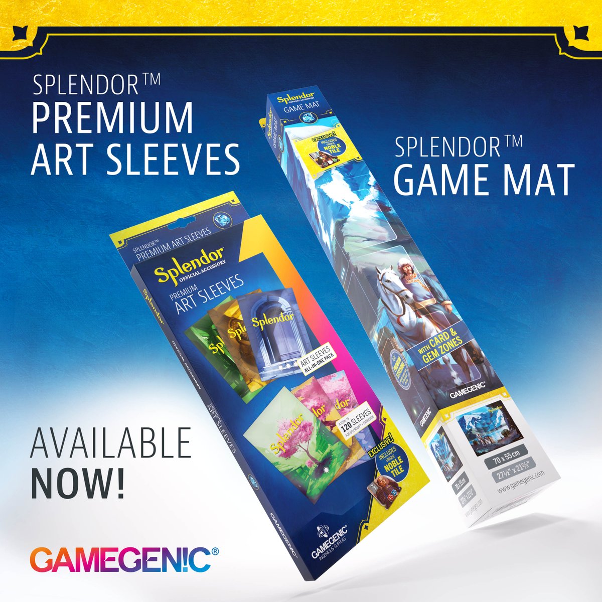 Gamegenic_'s tweet image. 👑OUT NOW💎
Our premium accessories for SPLENDOR™️ are out now! 🥳
🌍MSRP Game Mat: 34.99 €/$
🇺🇸U.S.-Price Game Mat: 39.99 $
🌍MSRP Art Sleeves: 15.99 €/$
🇺🇸U.S.-Price Art Sleeves: 17.99 $
#gamegenic #splendor #spacecowboys