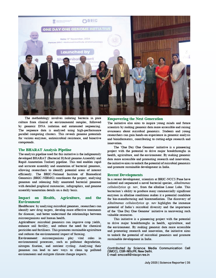 CSIR-NIScPR (@csir_niscpr) on Twitter photo An article by <a href="/SMCC_NIScPR/">Science Media Communication Cell (SMCC)</a> on <a href="/DBTIndia/">Department of Biotechnology</a>'s initiative #OneDayOneGenome, which aims to unlock India's microbial potential for better healthcare, is published in <a href="/CSIR_NIScPR/">CSIR-NIScPR</a>'s popular science magazine - <a href="/ScienceReporte1/">Science Reporter</a>
Read here: nopr.niscpr.res.in/handle/1234567…
<a href="/DrJitendraSingh/">Dr Jitendra Singh</a> An article by <a href="/SMCC_NIScPR/">Science Media Communication Cell (SMCC)</a> on <a href="/DBTIndia/">Department of Biotechnology</a>'s initiative #OneDayOneGenome, which aims to unlock India's microbial potential for better healthcare, is published in <a href="/CSIR_NIScPR/">CSIR-NIScPR</a>'s popular science magazine - <a href="/ScienceReporte1/">Science Reporter</a>
Read here: nopr.niscpr.res.in/handle/1234567…
<a href="/DrJitendraSingh/">Dr Jitendra Singh</a>