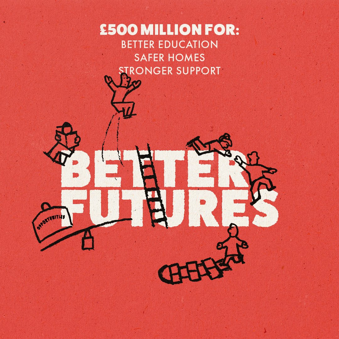 DCMS's tweet image. NEWS: The £500 million Better Futures Fund will break down barriers to opportunity for up to 200,000 vulnerable children, young people, and their families
Find out more 👇
gov.uk/government/new…