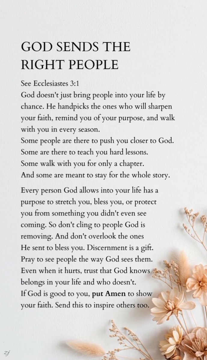 God sends the right people