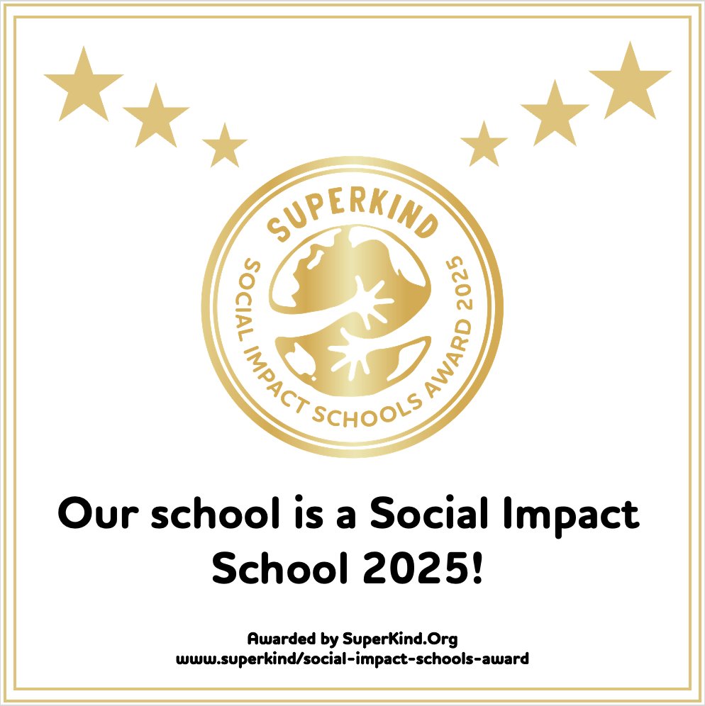 We are delighted to share that we have been awarded the @superkind_org #SocialImpactSchoolsAward this year. This is a testament to the wonderful social action work that our pupils led by our Community Champions...
Read more: bit.ly/4nHeJ1P