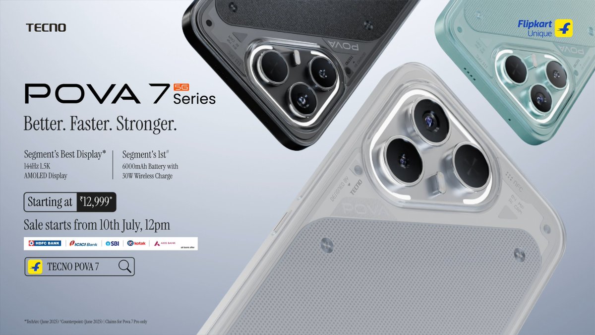 hp_mode2's tweet image. Funny how the phones that once laughed at bold designs
are now trying to pull off what POVA’s been doing for years
difference is... POVA kept innovating and kept it under ₹13K.
#POVA7Series #TECNOMobile