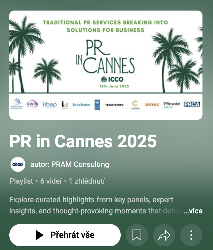 Pokud jste nestihli být s námi v Cannes, nebo si chcete připomenout, co zaznělo, připravili jsme pro vás inspirativní výběr z panelových diskuzí i kulatého stolu: bit.ly/4eMsRmp
Děkujeme všem partnerům a hostům, kteří byli součástí!
#PRinCannes #PRAMconsulting