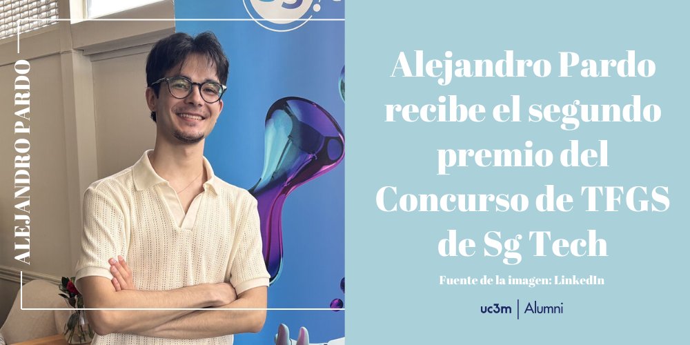 alumniUC3M's tweet image. 🎓 Queremos felicitar a nuestro #AlumniUC3M Alejandro Pardo por recibir el segundo premio en el Concurso de TFGs de Sg Tech.
🧠El proyecto fue premiado por aplicar IA y lenguaje natural en la detección precoz de enfermedades mentales.
Más info👇🏼
uc3m.es/ss/Satellite/A…