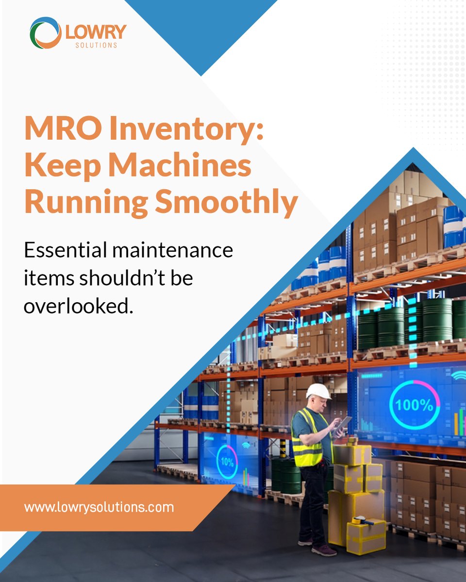 LowrySolutions's tweet image. MRO items aren’t part of final products but are crucial for uptime. Properly tracking tools and spare parts prevents costly downtime and unplanned outages.

Discover how: lowrysolutions.com/blog/four-type…

#MRO #PreventiveMaintenance #EquipmentReliability