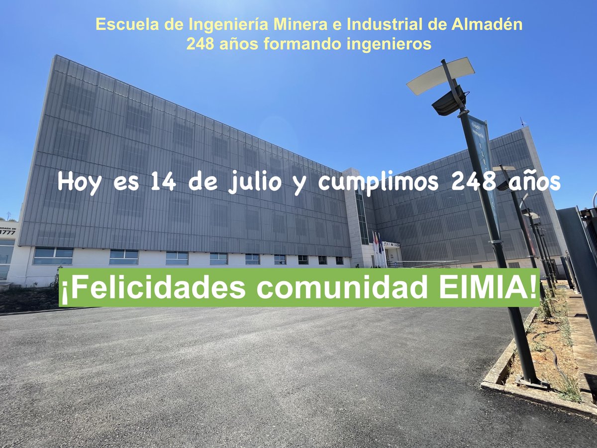 14 de julio de 1777 una Real Orden bajo el reinado de Carlos III supuso la creación de la Academia de Minas, origen de la actual Escuela de Ing. Minera e Industrial de Almadén <a href="/Esc_Ing_Almaden/">EIMIA</a> <a href="/uclm_es/">Universidad de Castilla-La Mancha</a> 

¡Así luce hoy!

¡Muchas Felicidades!