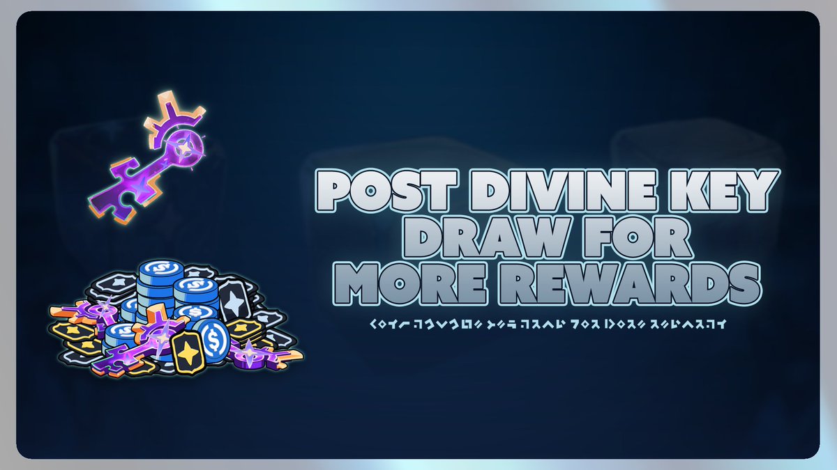 Community Event: Flex Your Divine Key Draw💪

🗓️Duration: July 14, 10am UTC ➡️ July 28, 10am UTC

💬Post about your Divine Key draw on X and flex💪your USDC loot for a chance to win a Golden Summoner and more Divine Keys🗝️
▶️Submit here: forms.gle/evNC2c4jJRE3K4…
🔽Rewards

1/3🧵