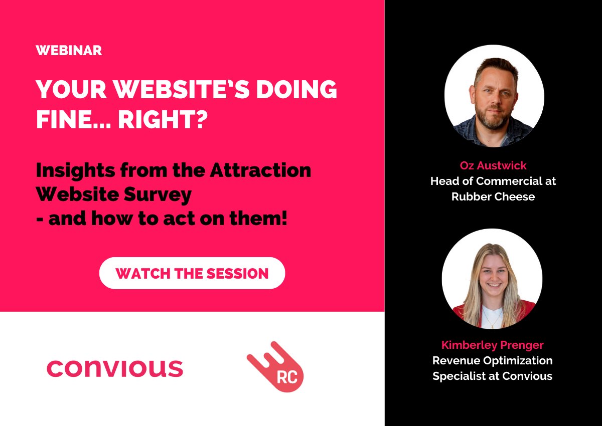 What do visitors really think about attraction websites?

We looked at the data with RubberCheese — and more importantly, how to use it to improve your ticket shop and visitor journey.

Insights that lead to action.

👉Get the breakdown here: hubs.ly/Q03x01pg0