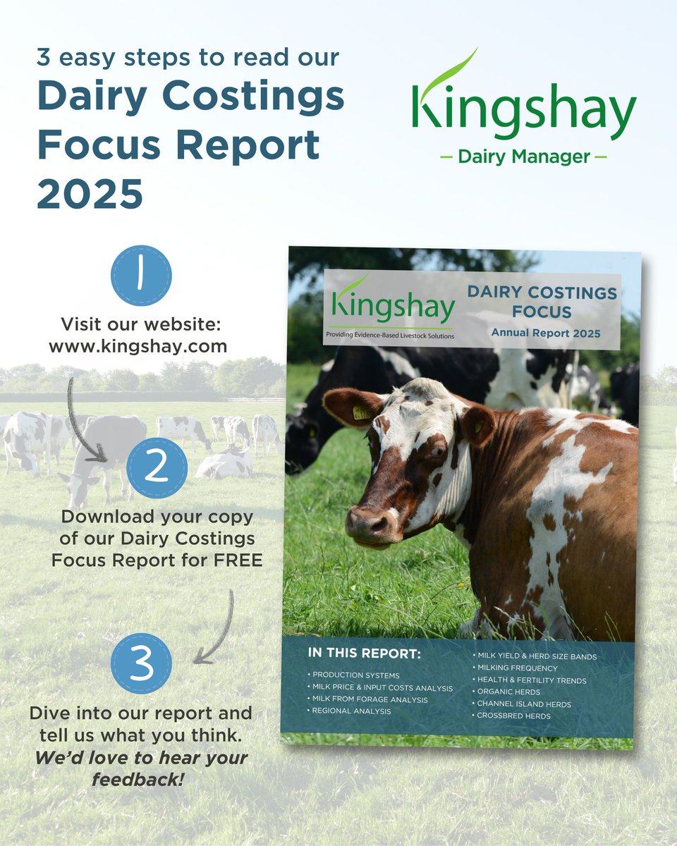 Kingshay Farming (@kingshayfarming) on Twitter photo The 14th Edition of our annual Dairy Costings Focus report is now LIVE! Packed full of industry updates on key topics.
Head over to kingshay.com to download this report for FREE or contact us to request a paper copy, call 01458 851555 or email contact.us@kingshay.co.uk The 14th Edition of our annual Dairy Costings Focus report is now LIVE! Packed full of industry updates on key topics.
Head over to kingshay.com to download this report for FREE or contact us to request a paper copy, call 01458 851555 or email contact.us@kingshay.co.uk