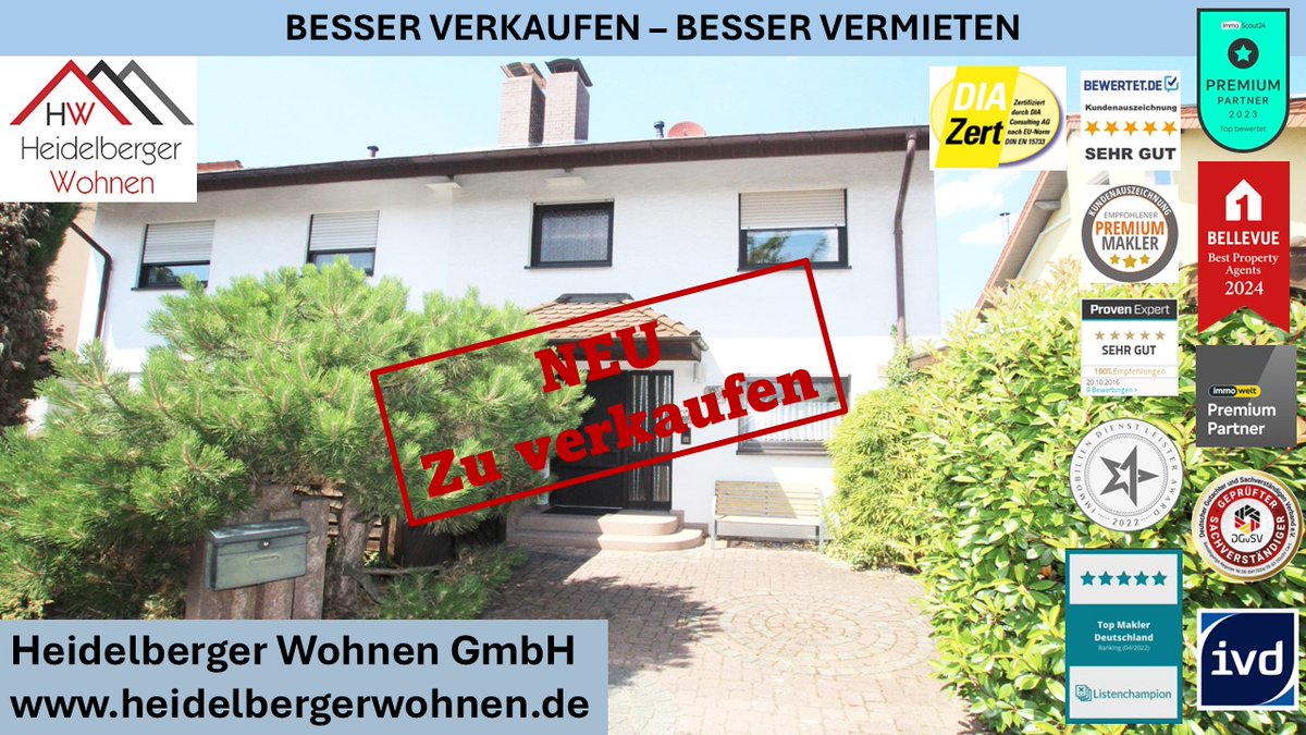 Neu in der Vermarktung: "Doppelhaushälfte in St. Leon mit 5,5 Zimmer."
➡ Wohnfläche: ca. 174 m
✅ Einbauküche
Preis: 475.000€
Provision: 3,57% inkl. MwSt. vom Kaufpreis, fällig sieben Tage nach dem Notartermin.
🌡 „Energiebedarf: V, 129 kWh/(m² a),Strom. Baujahr: 1984