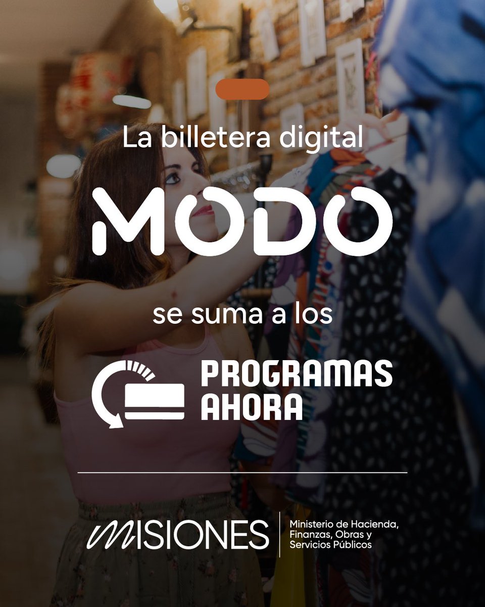 #Misiones #ProgramasAhora
LA BILLETERA DIGITAL MODO SE SUMA A LOS PROGRAMAS AHORA

A partir de este mes los pagos realizados de manera presencial a través de #MODO también podrán acceder a los beneficios de los #ProgramasAhora, permitiendo que se potencie el número de usuarios